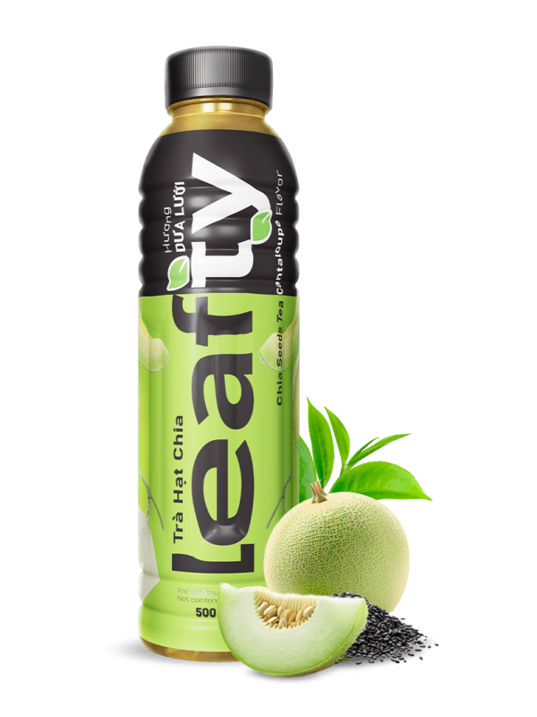 Leafty Chia Seed Tea — Refreshing Private-Label Beverage with 4 Natural Fruit Flavors- Melon Flavor