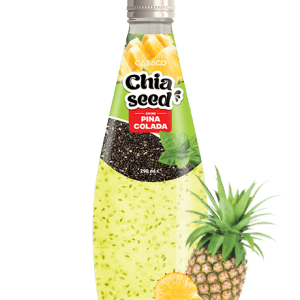 Gasaco CHIA SEED PINA COLADA DRINK: The Natural Top Seller (290ml Glass Bottle)