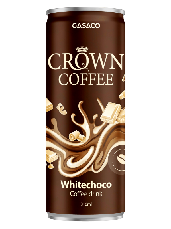 Crown Coffee Whitechoco GASACO — Premium Ready-to-Drink Coffee in Sleek Cans