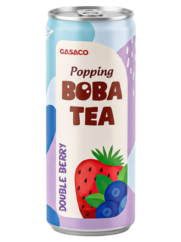 GASACO Popping Boba Black Tea – Strawberry & Grape Flavor
