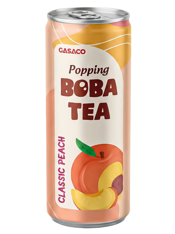 GASACO Popping Boba Black Tea - Peach Flavor