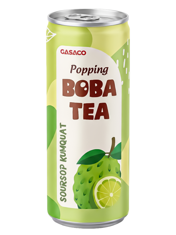 Popping Boba Black Tea – Trà Đen Hạt Nổ Bùng Vị Trái Cây Mãng Cầu và Tắc, Cắn Giòn Sật Sật