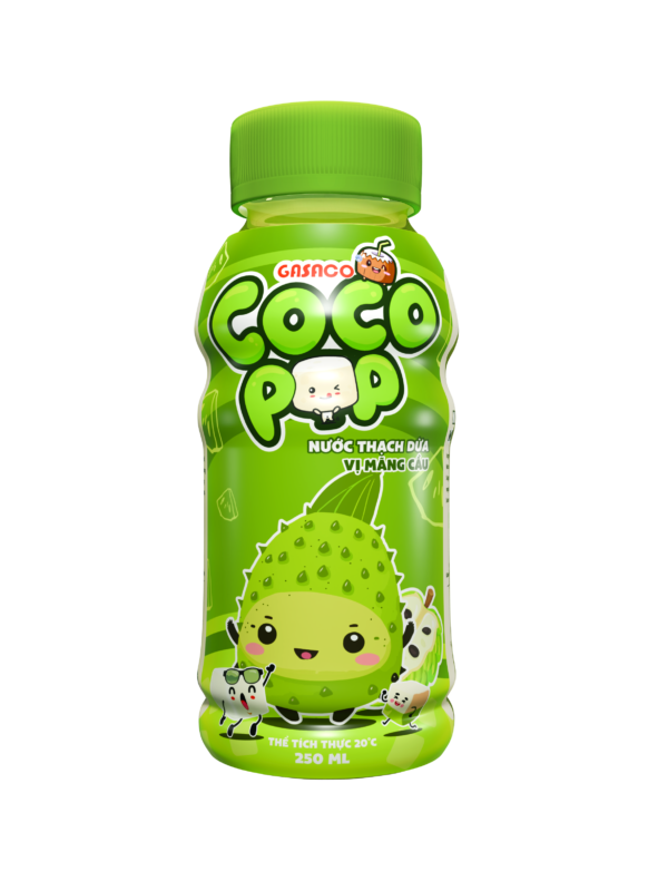 CocoPop Soursop Flavored Coconut Jelly Drink 250ml – Natural Fruit Flavor with Delicious Chewy Coconut Jelly