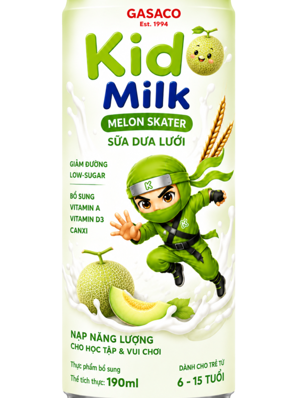 Kidi Milk Melon Skater – Low Sugar Nutritional Milk in Multiple Flavors for Active Kids Every Day
