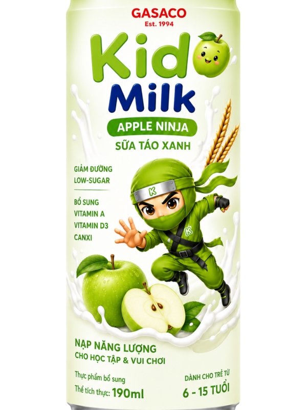 Kidi Milk Apple Ninja – Low Sugar Nutritional Milk in Multiple Flavors for Active Kids Every Day