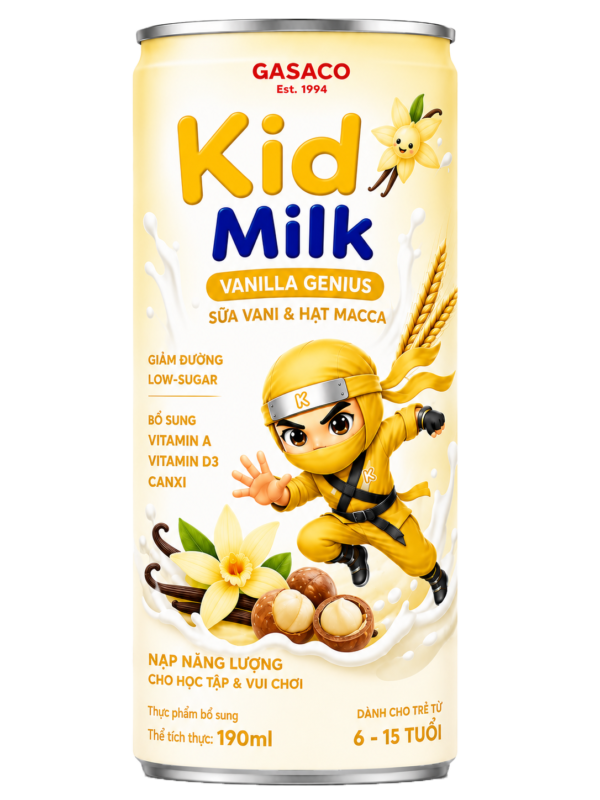 Kidi Milk Vanilla Genius – Low Sugar Nutritional Milk in Multiple Flavors for Active Kids Every Day