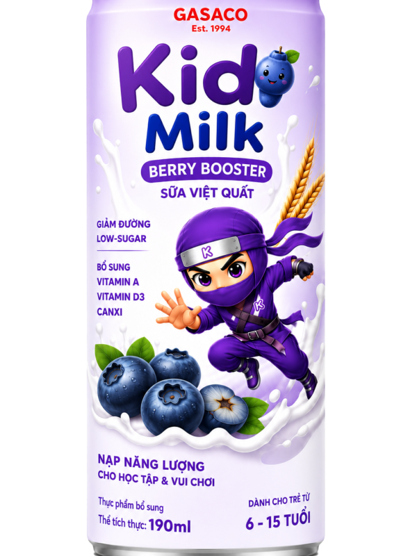 Kidi Milk Berry Booster – Low Sugar Nutritional Milk in Multiple Flavors for Active Kids Every Day