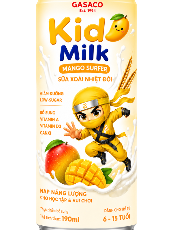 Kidi Milk Mango Surfer – Low Sugar Nutritional Milk in Multiple Flavors for Active Kids Every Day