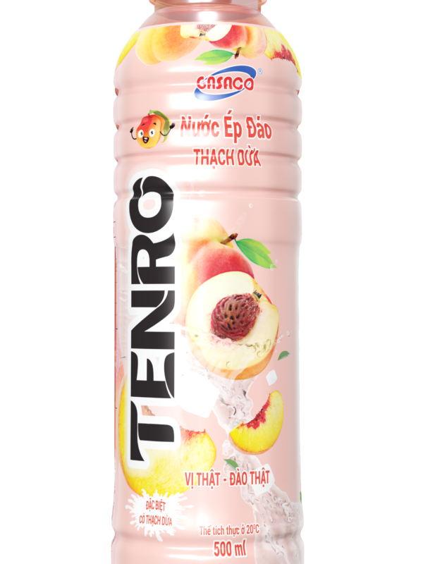 TENRO Peach Flavored Fruit Juice Drink with Coconut Jelly 500ml – Delicious and Refreshing