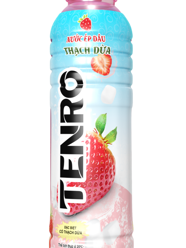TENRO Strawberry Flavored Fruit Juice Drink with Coconut Jelly 500ml – Delicious and Refreshing
