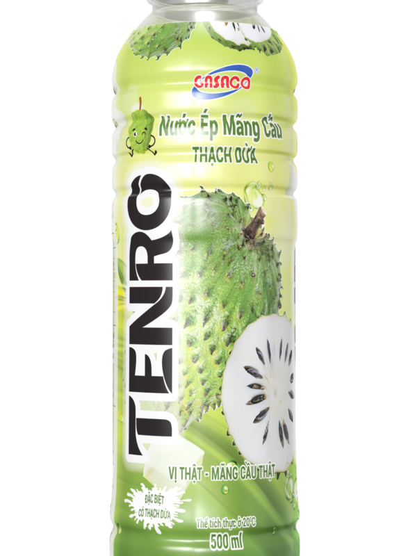 TENRO Soursop Flavored Fruit Juice Drink with Coconut Jelly 500ml – Delicious and Refreshing